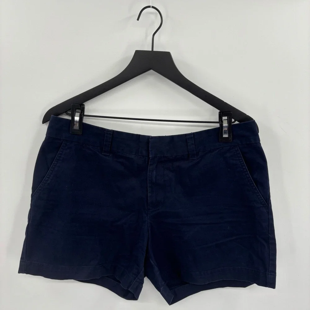 Tommy Hilfiger Chino Shorts‎ Womens 10 Navy Blue Cotton Preppy Vacation Casual